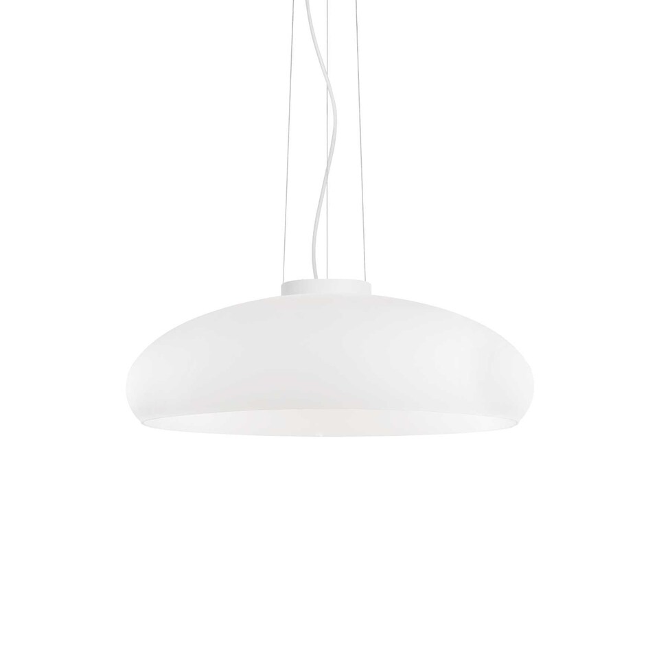 image 1 of Aria 1 Light Small Dome Ceiling Pendant White, E27