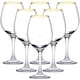 image 1 of Amber Gold Rimmed Wine Glass Drinking Glasses Sets Gift | Clear | Clear