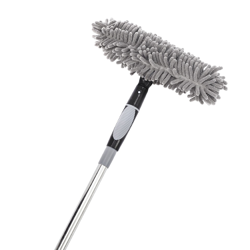 image 1 of Living and Home 2 in 1 Window Squeegee Cleaner Kit with 10 Extension Poles | Grey