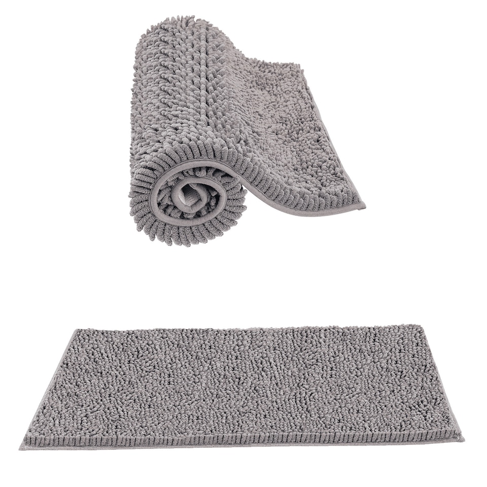 image 1 of Non Slip Bath Mat Water Absorbent Shower Mats Machine Washable Bathroom Rug, Grey | Grey