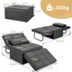 image 2 of COSTWAY 4-in-1 Convertible Sofa Bed Folding Couch Lounger Grey