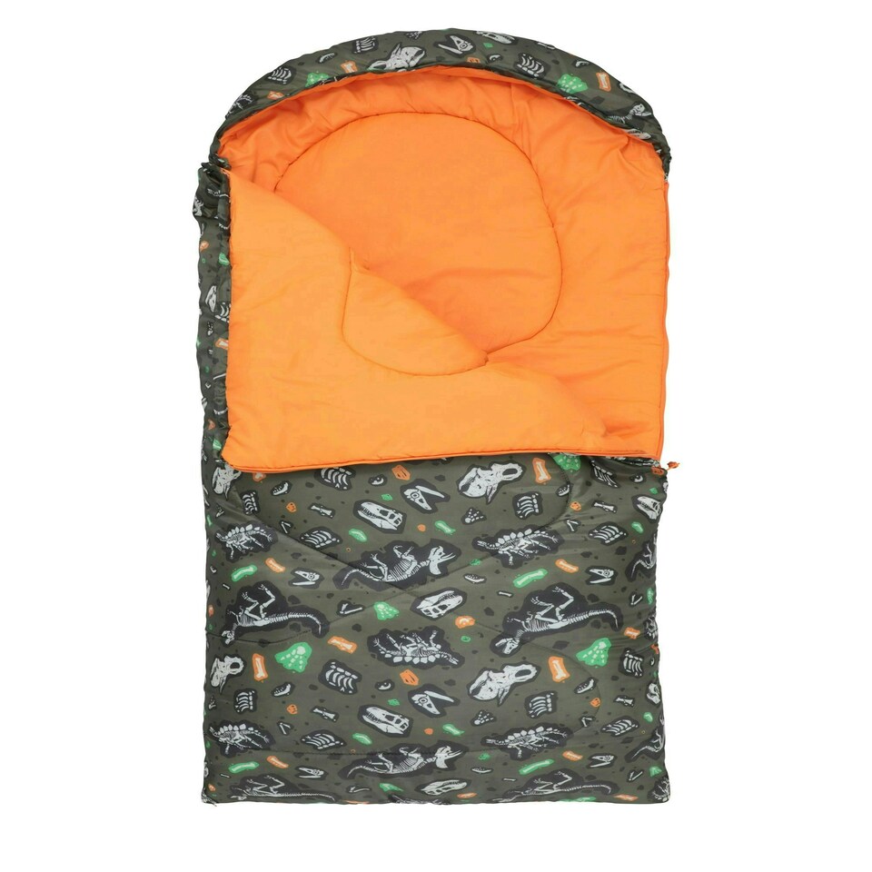 image 1 of Mountain Warehouse Kids Sleeping Bag 2 Season Camping Childrens Girls Boys Green | Dark Green