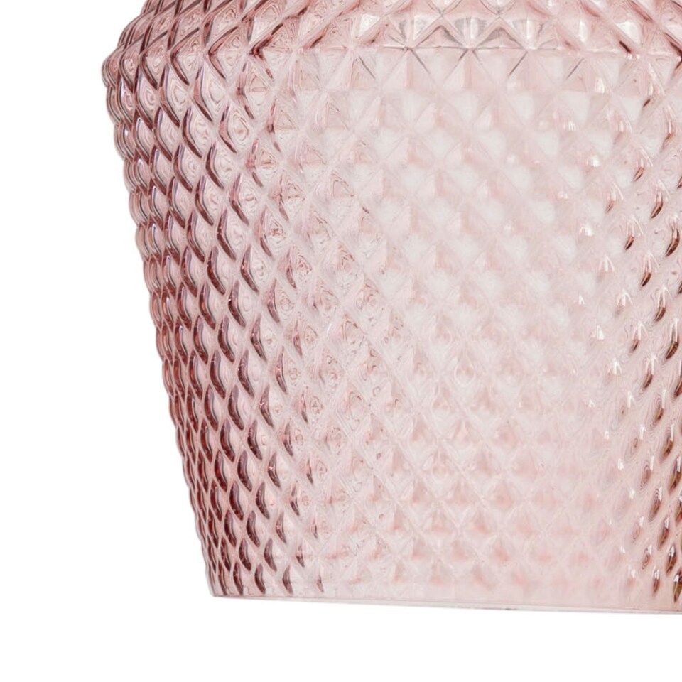 image 1 of Set of 2 Porter - Pink Textured Glass Easy Fit Pendant Shades Pink