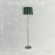 image 7 of Modern Matte Black Floor Lamp with Forest Green Velvet Scallop Shade
