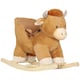 image 1 of AIYAPLAY Baby Rocking Horse, Plush Ride on Cow Seat for Toddlers 1-3 Years with Song, Safety Belt, Wood Base, Animal Rocker for Children, Brown