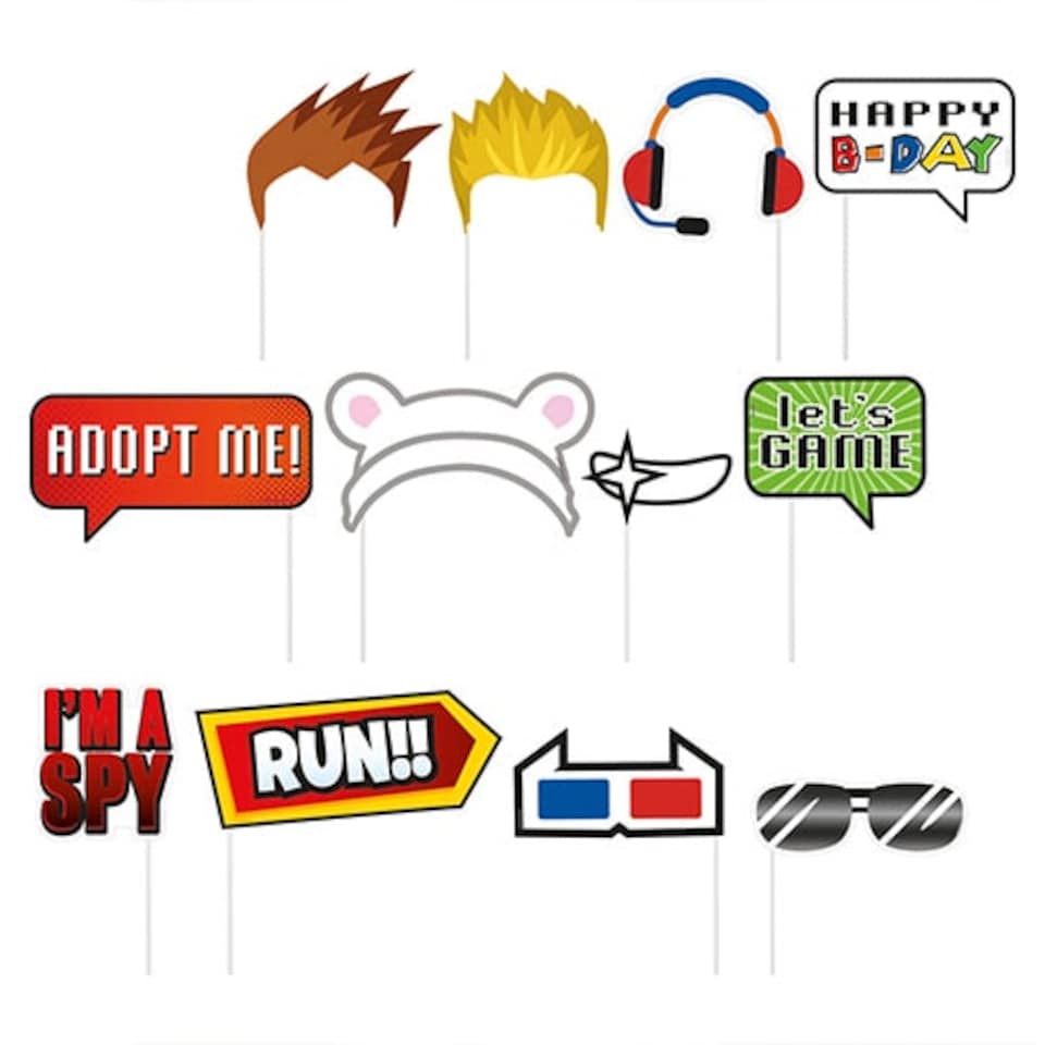 image 1 of Party Town Backdrop Scene Setters With Photo Booth Props Kit