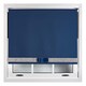 image 2 of FURNISHED Blackout Roller Blind with Silver Glitter Trim and Navy Bow Cut to Size | Blue | Navy | (W) 210cm x (L) 210cm