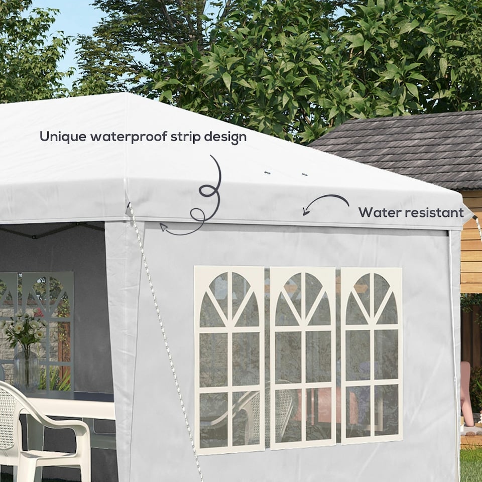 image 1 of Outsunny 3 x 6m Heavy Duty Gazebo Marquee Party Tent with Storage Bag Grey