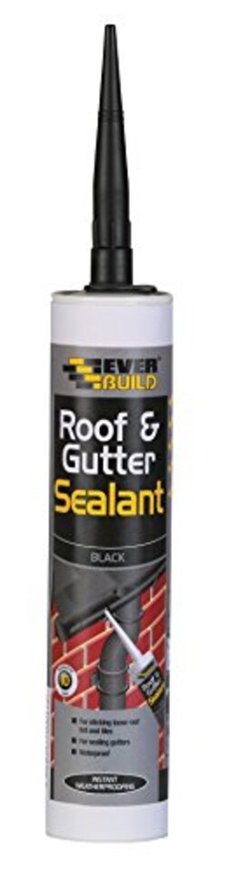 image 1 of Everbuild Everflex Roof and Gutter Sealant, Butyl-Based Sealant and Adhesive for Roofing, Excellent Weathering Properties Black 295 ml (Pack of 6)