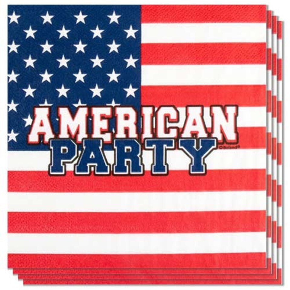 American Party USA Biodegradable Luncheon Napkins 33cm 3 Ply - Pack of 20
