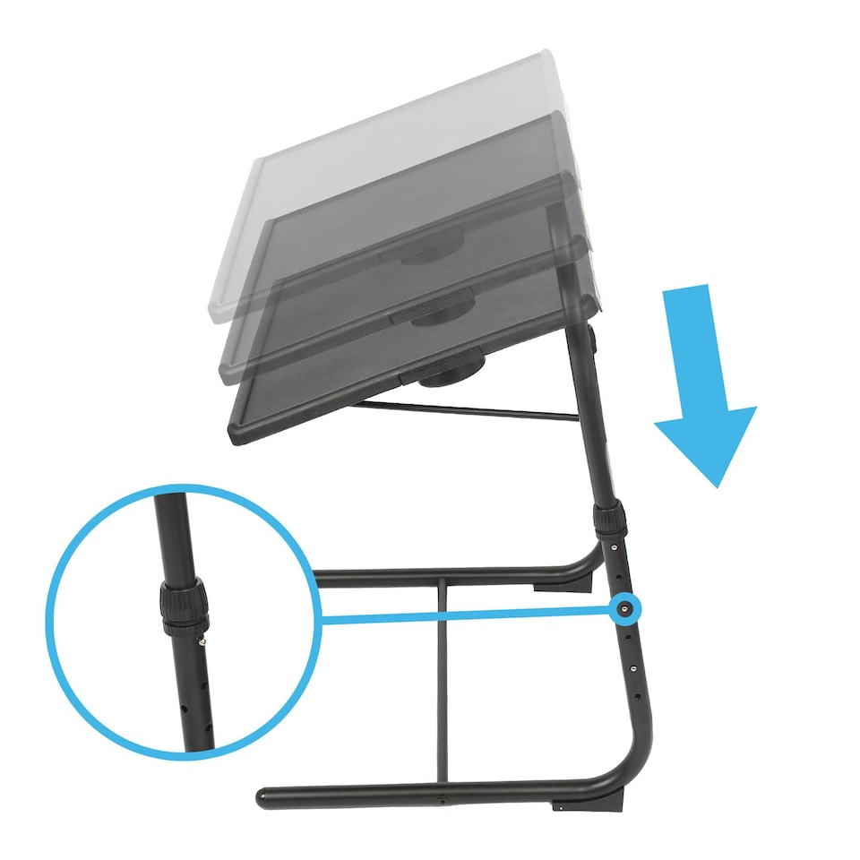 image 1 of Harbour Housewares Height Adjustable Folding Laptop Table - Black