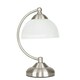 image 3 of ValueLights Curved Brushed Chrome & Frosted Glass Bedside Table Lamp- Complete with a 4w LED Bulb 3000K Warm White Chrome