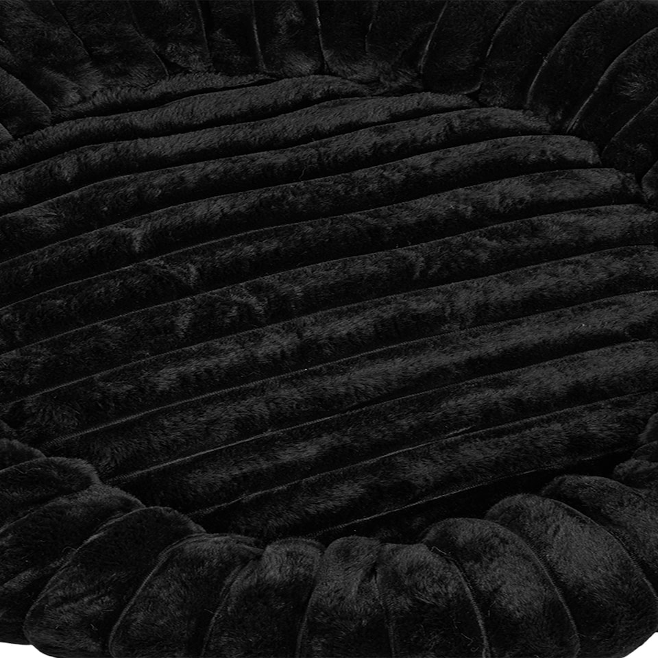 image 1 of Living and Home 6 Colour Soft Donut Pet Bed for Cats & Dogs,Warm & Cosy Retreat | Black | Black | L