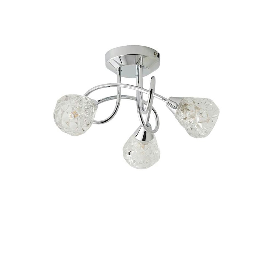 image 1 of ValueLights Astley 3 Way Chrome Cross Over Ceiling Light | Chrome