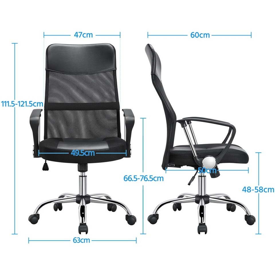 image 1 of Yaheetech Ergonomic Mesh Chair with Lumbar Support Black | Black
