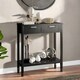 image 5 of Modern Wooden Console Table With 2 Drawers and Shelf Black Black