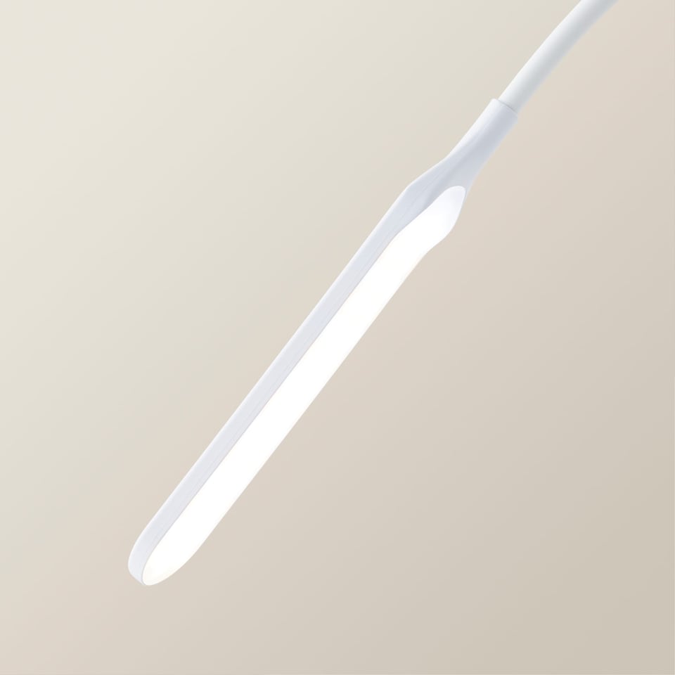 image 1 of ValueLights Daylight Dimmable Gloss White Floor Lamp and Integrated LED 12W White Mix 6000K Bulb | White