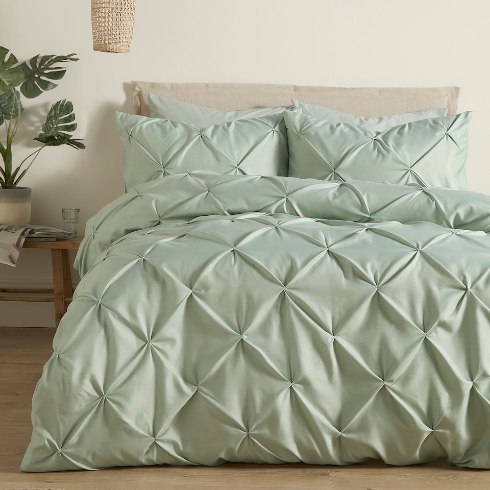 image 1 of Serene Lara Duvet Cover Set Steel/Sage