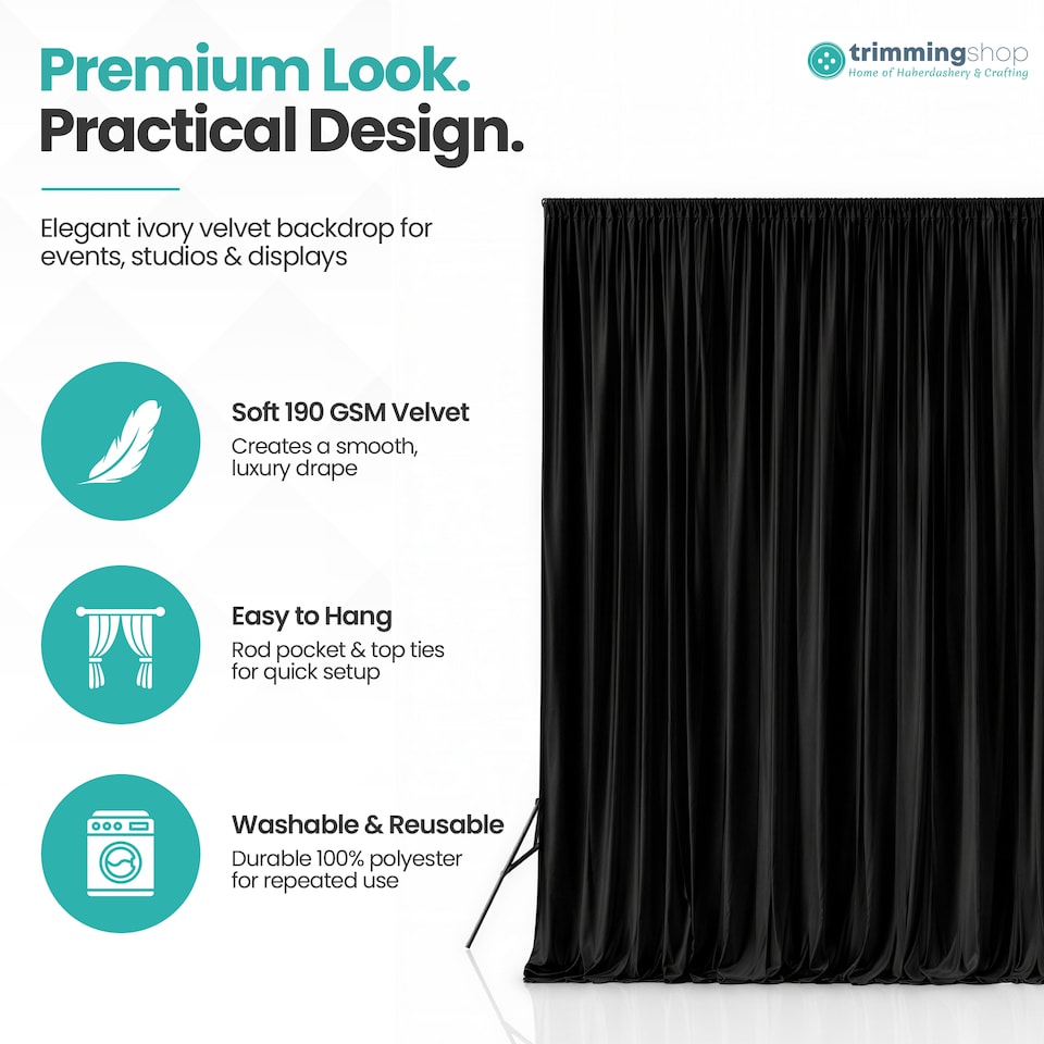 image 1 of 3x3M Velvet Photography Background, 190GSM Polyester Washable Backdrop