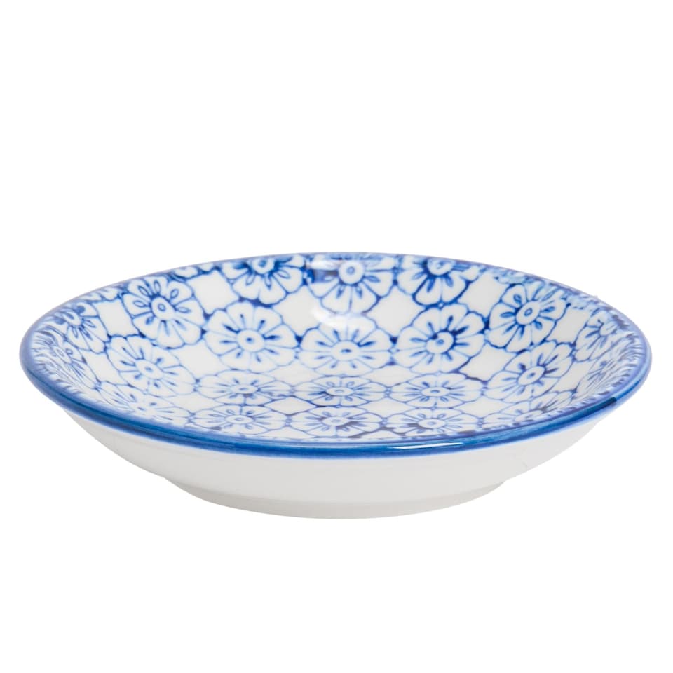 image 1 of Nicola Spring Hand-Printed Sauce Dishes - 10cm - Navy - Pack of 6 | Blue | Blue