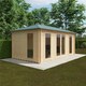 image 3 of 20ft x 10ft (5950mm x 2982mm) Horsforth "The Brooklyn" 44mm Log Cabin With 4 Opening Windows