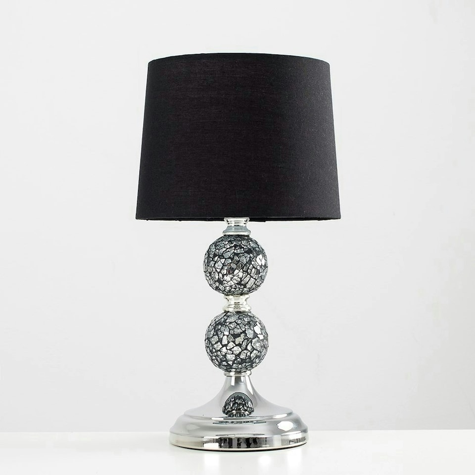 image 1 of ValueLights Harmony Polished Black Table Lamp and E14 Candle LED 4W Warm White 3000K Bulb