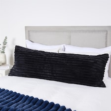 OHS Ribbed Faux Fur Bolster Pillow Soft Maternity Support Cushion | Black | One Size