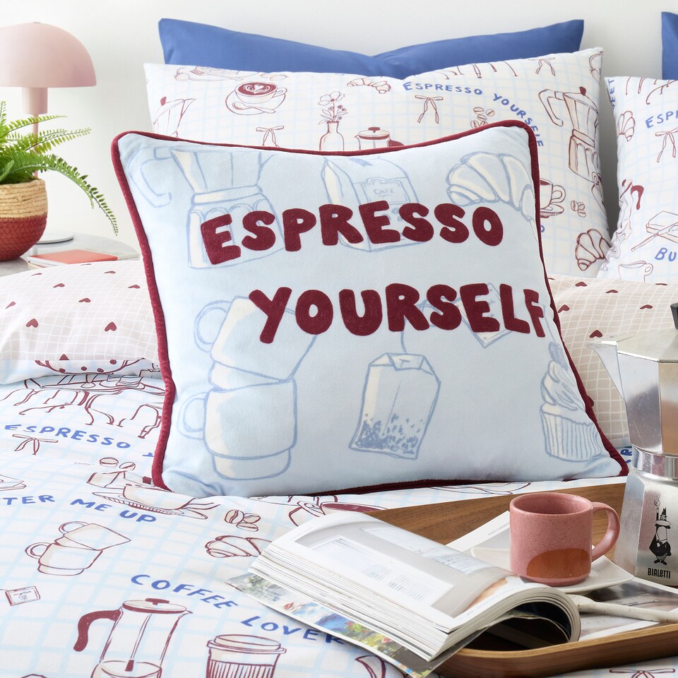 image 1 of Fusion Coffee Club Cushion Cover Blue