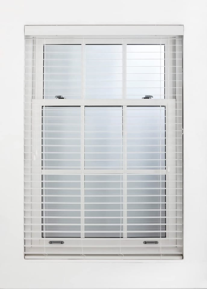 image 1 of Faux Wood Venetian Blind with String (W)190cm x (L)150cm