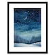 image 1 of Clear Sky Starry Night Forest Covered Snow Winter 9x7" Black Framed Wall Art Print