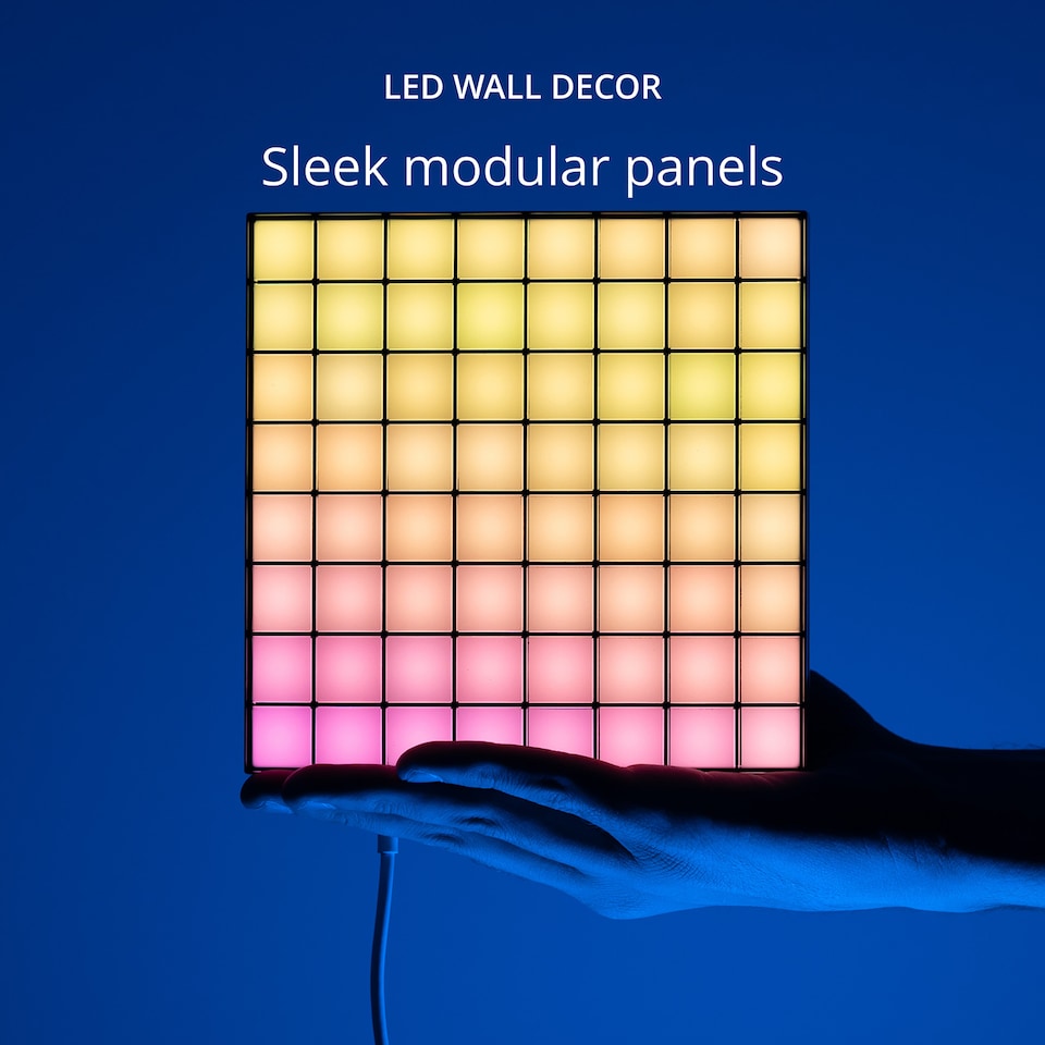 image 1 of Twinkly Squares 3 Extension Panels USB-C Black