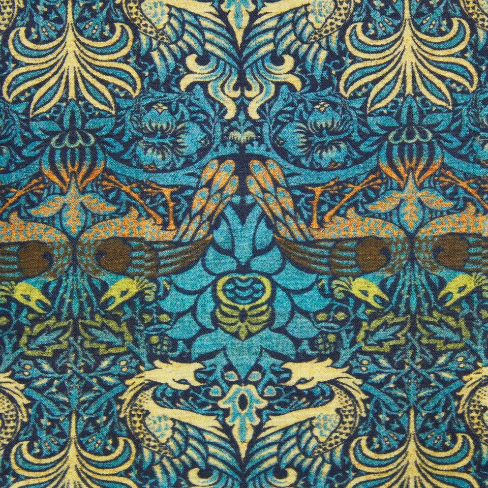 image 1 of Homescapes Set of 4 Blue William Morris Fat Quarters | Blue | 50 x 55 cm