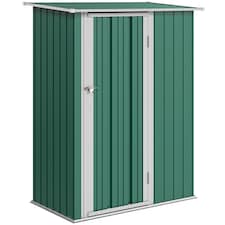 Outsunny 5ft x 3ft Garden Storage Shed, Outdoor Metal Shed with Sloped Roof, Lockable Door for Tools, Equipment, Green