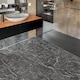 image 8 of NOVECRAFTO Self Adhesive Vinyl Floor Tiles - 12x12 in (30.5x30.5cm) - Waterproof 1.5mm Thick Peel & Stick Flooring - Luxe Marble Effect for Kitchen | Black | 0.9 sqm