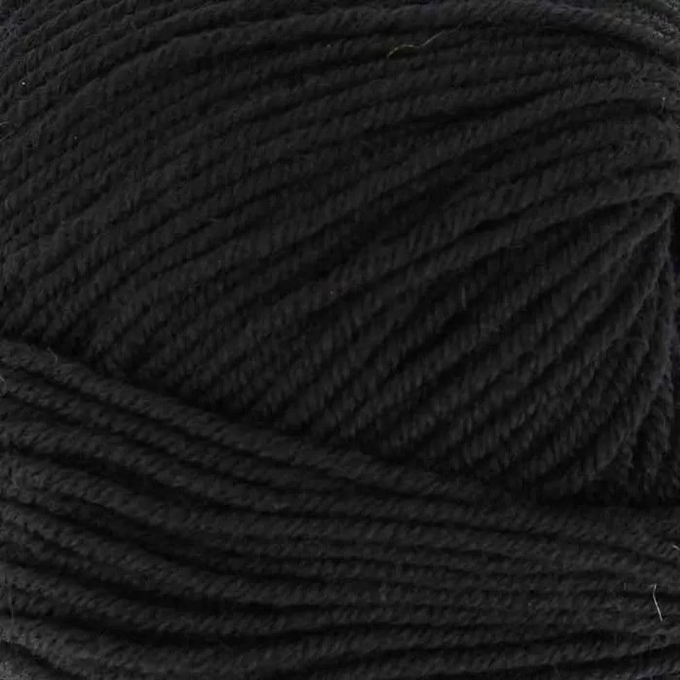 King Cole Black Luxury Merino DK Yarn (Value Pack 12 x 50g Balls) For Crochet, Knitting - 140m per ball
