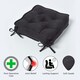 image 3 of Homescapes Black Faux Suede Dining Chair Booster Cushion Black