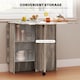 image 6 of HOMCOM Folding Dining Table, Drop Leaf Table with 2-Tier Shelves, Rolling Casters, for Small Spaces, Kitchen, Grey
