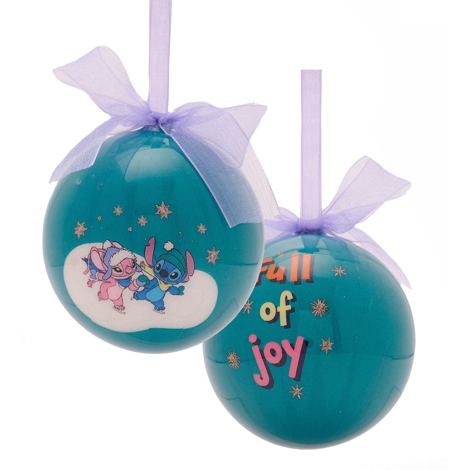 image 1 of Widdop Gifts Disney Lilo & Stitch Set of 4 Christmas Tree Baubles