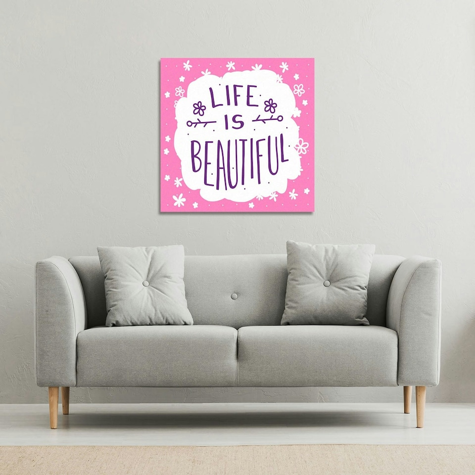image 1 of Life Is Beautiful (Canvas Print) 46 x 46 x 4cm