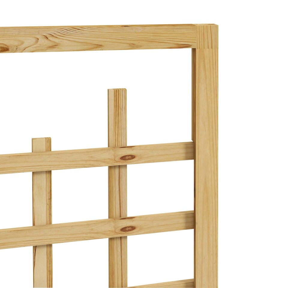 image 1 of Outsunny Wooden Trellis Planter, Raised Garden Bed with Wheels, Natural