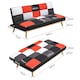 image 5 of Living and Home 3-Seater Multicolour Checkered Sofa Bed | Multi | Three Seater