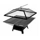 image 1 of SQUARE FIRE PIT BBQ GRILL HEATER OUTDOOR GARDEN FIREPIT BRAZIER PATIO OUTSIDE