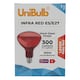 image 1 of UniBulb Infra-Red Ruby Red Heater Lamp Light Bulb E27 300lm 250W 2000K - Pack of 1 | Red | Infra Red | 1