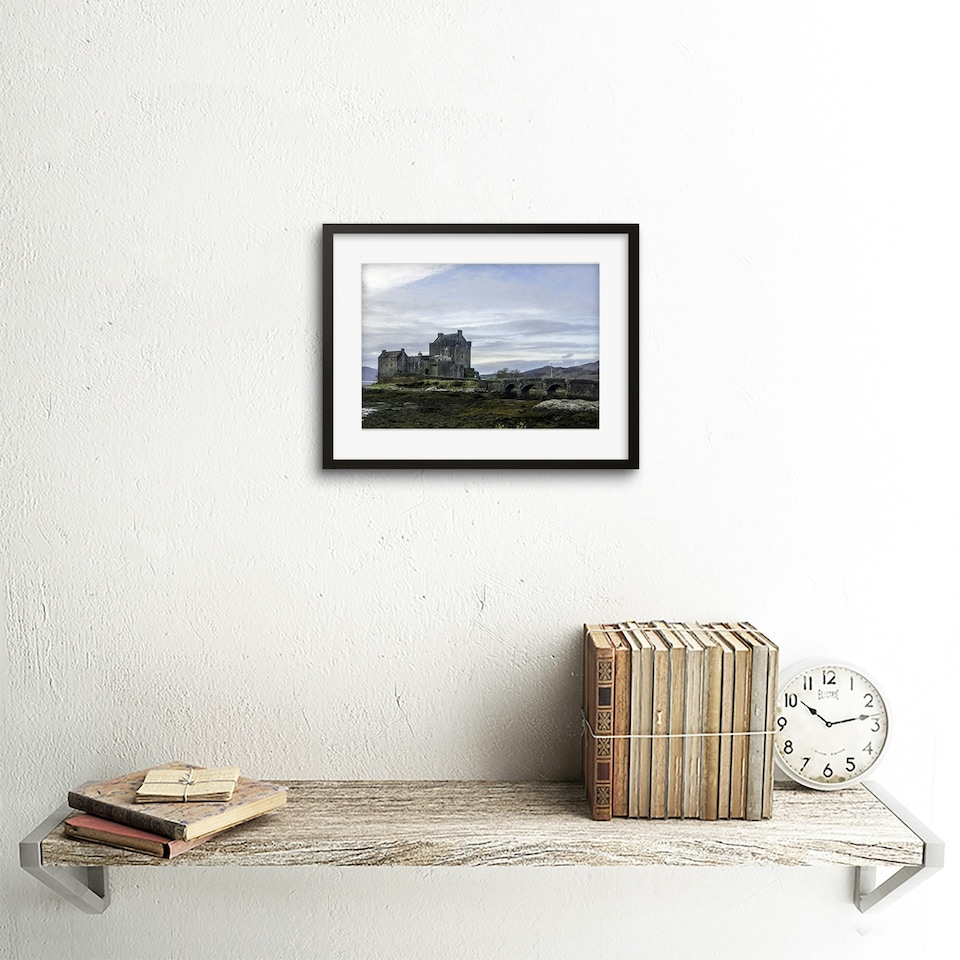 image 1 of Eilean Donan Castle Kyle Scotland Wide 9x7" Black Framed Wall Art Print