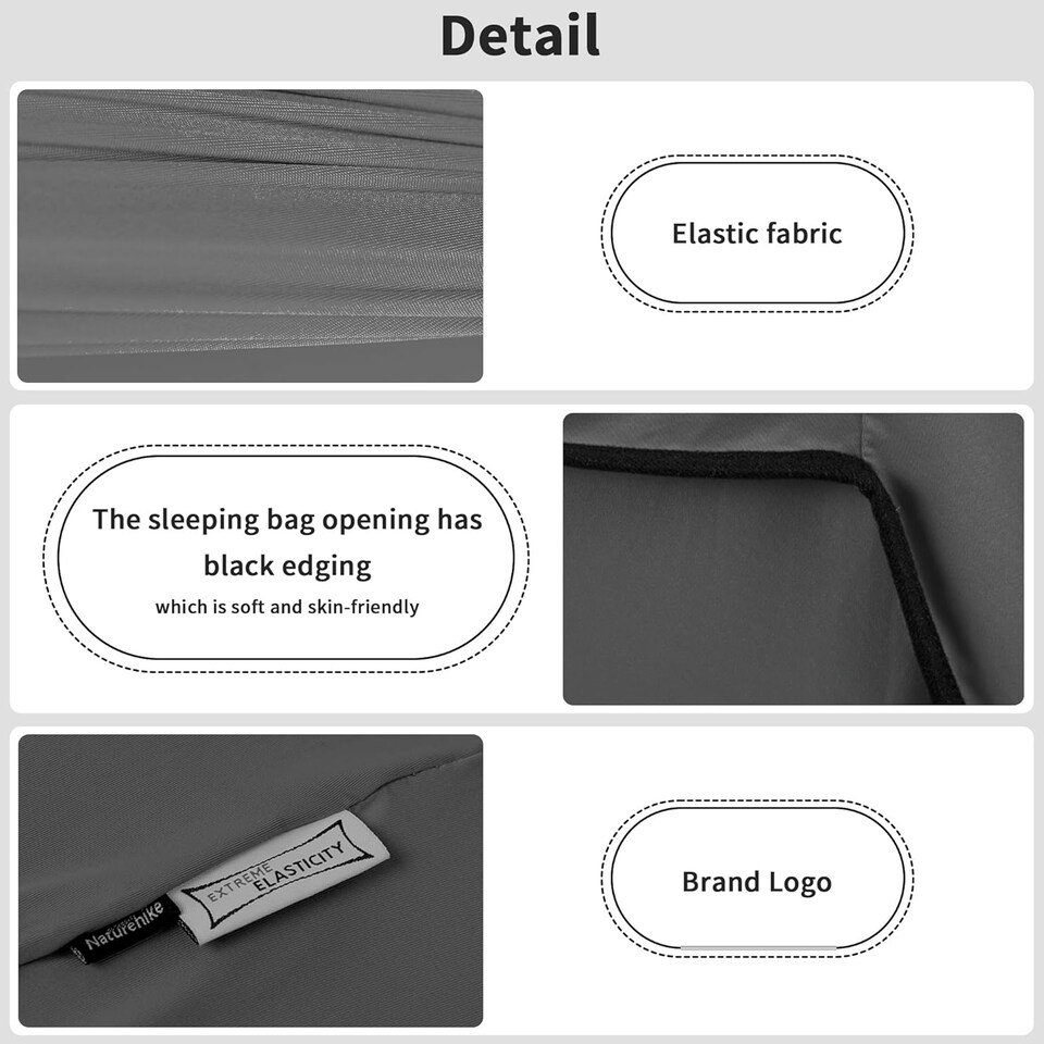 image 1 of High Elasticity Sleeping Bag Liner | Grey | Grey