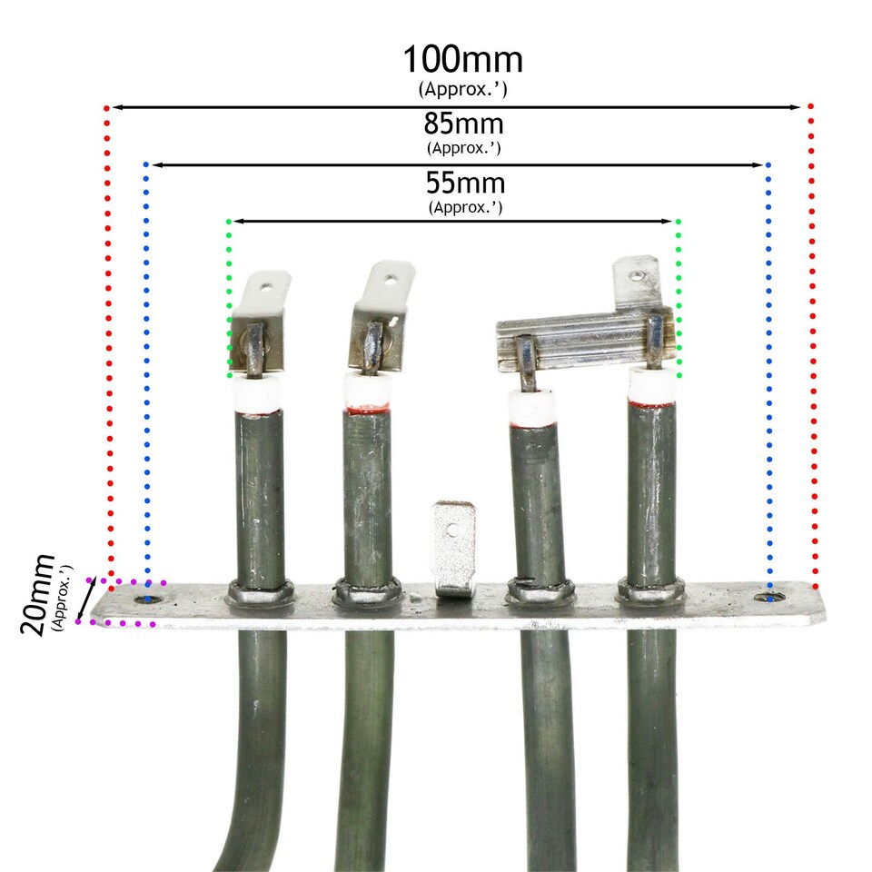 image 1 of SPARES2GO Heating Element for Leisure AL60CRC AL60CRK AL60INK CLA60CEC CLA60CEK Oven Grill (2200w, 230v)
