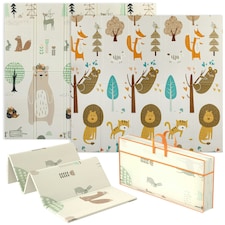 AIYAPLAY Baby Play Mat, Foldable Activity Playmat, Animal Theme