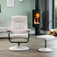 image 3 of Ripley Swivel Recliner and Footstool - Stone