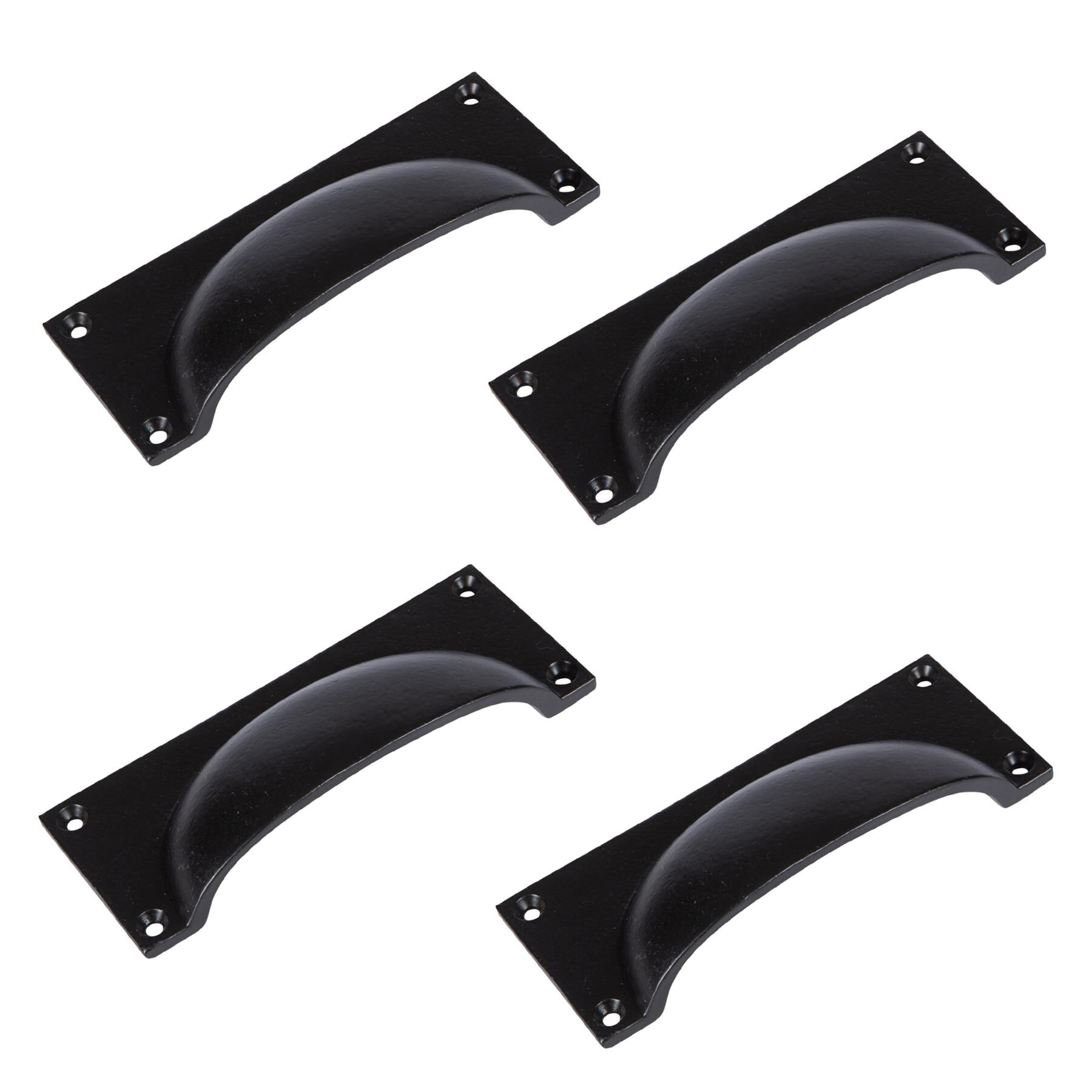 Hammer and Tongs Rectangular Cabinet Drawer Pull - W130mm x H50mm - Pack of 4 in Black | Size: 1000mm x 500mm