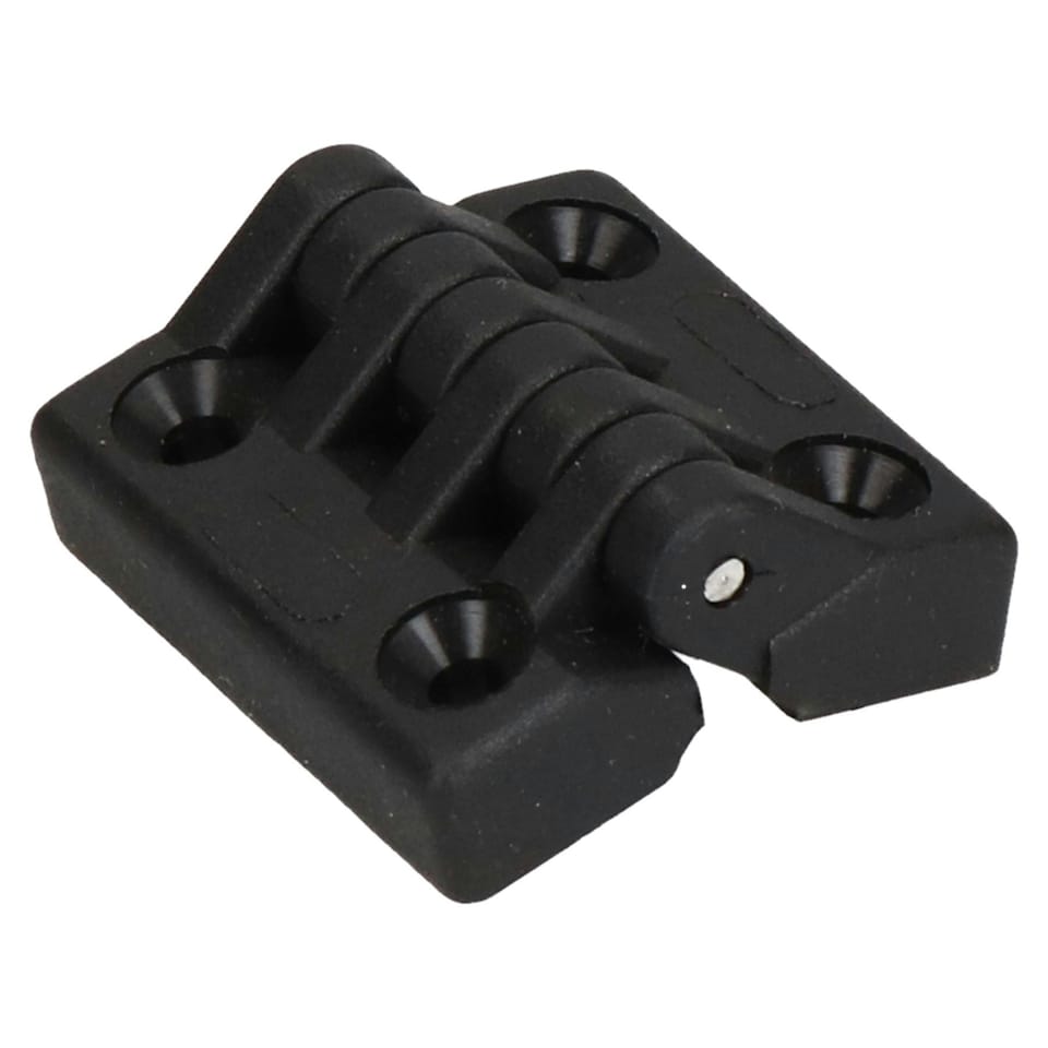 image 1 of Black Polyamide Hinge Reinforced Plastic 39x39mm Italian Made Industrial Quality Black